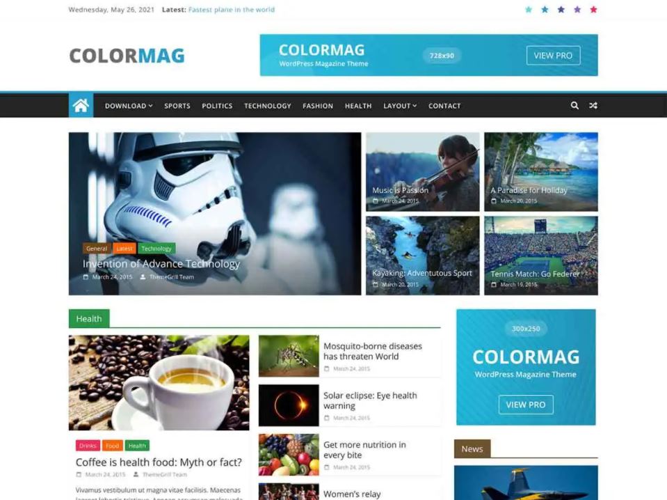 update homepage using colormag pro