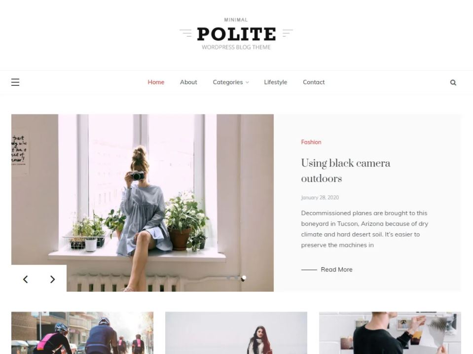 Polite Free WordPress blog and magazine Theme