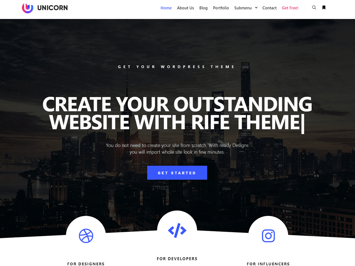 Rife free Free WordPress theme