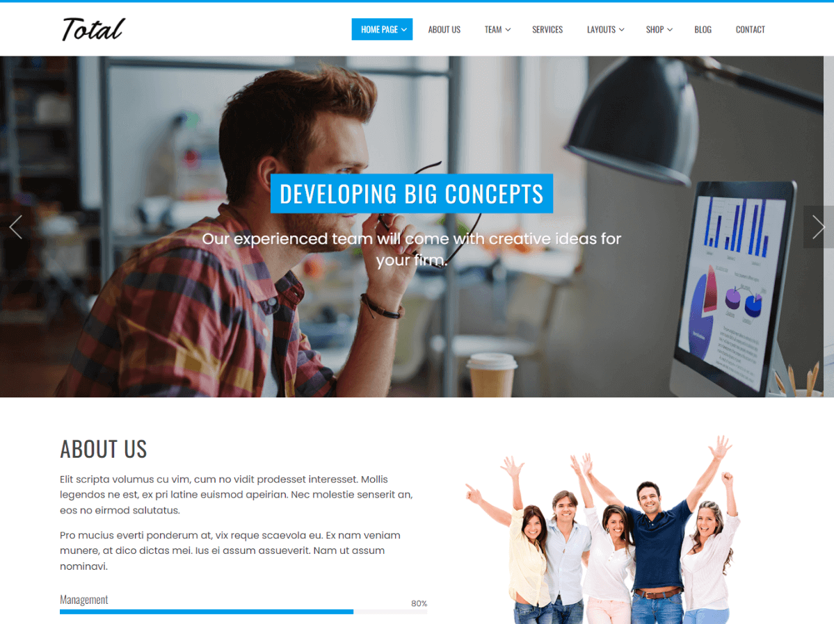 Total free multipurpose WordPress theme