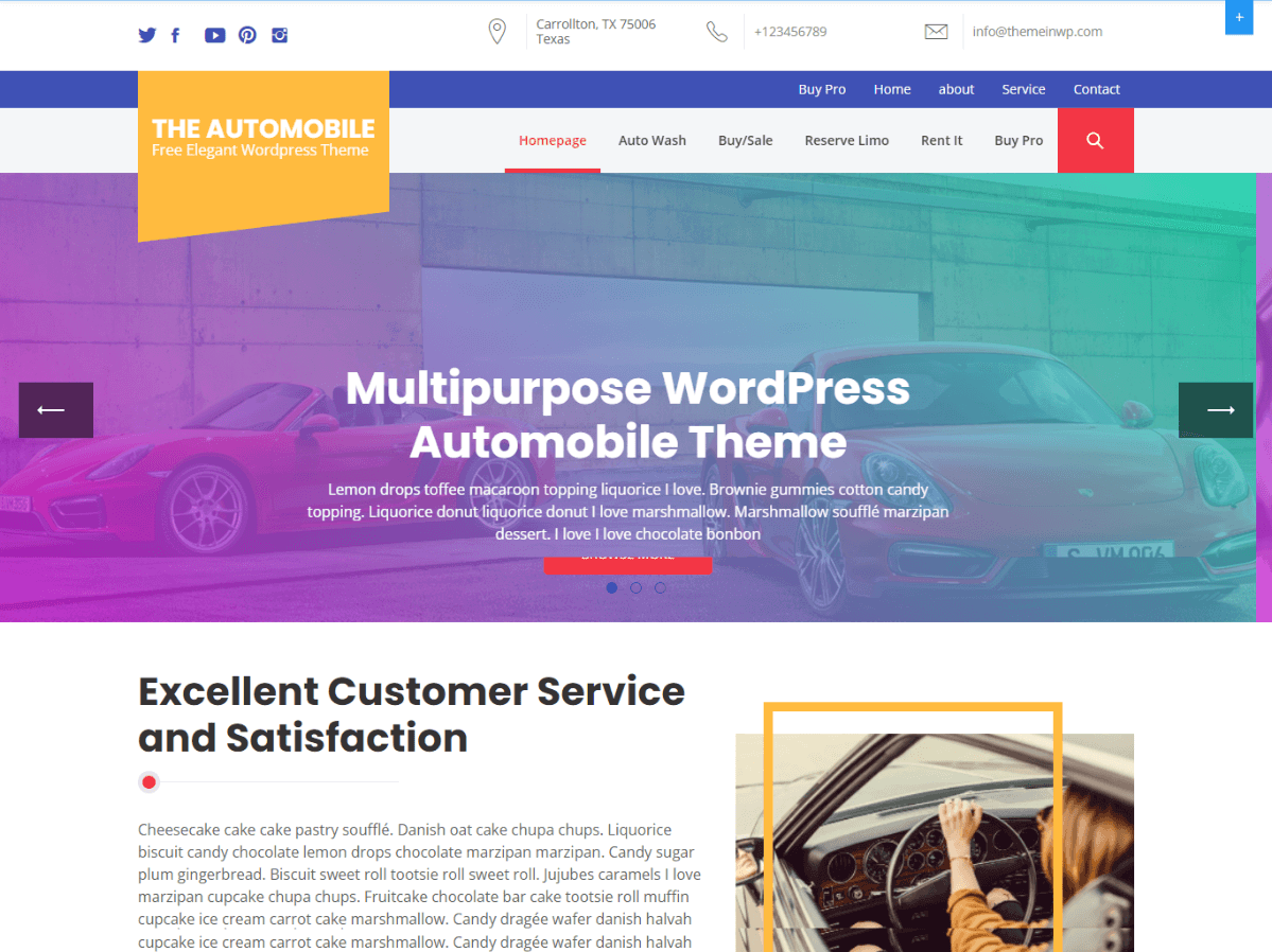 Automobile Shop free WordPress theme