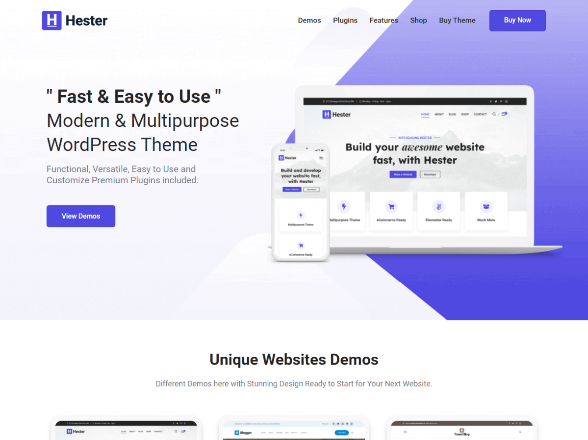 Hester free multipurpose WordPress theme