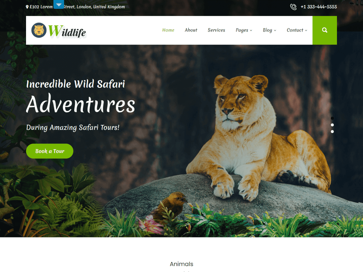 SKT Wildlife free wildlife wordpress theme